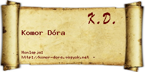 Komor Dóra névjegykártya